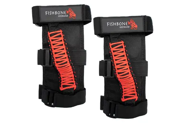 Paracord Grab Handles w/Three Straps Red Fishbone Offroad - Fishbone Offroad - FB55280