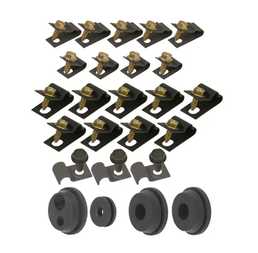 Fits 71-73 Mustang; 8 cylinder, Disc; Clip Kit-71Z-BF8DC