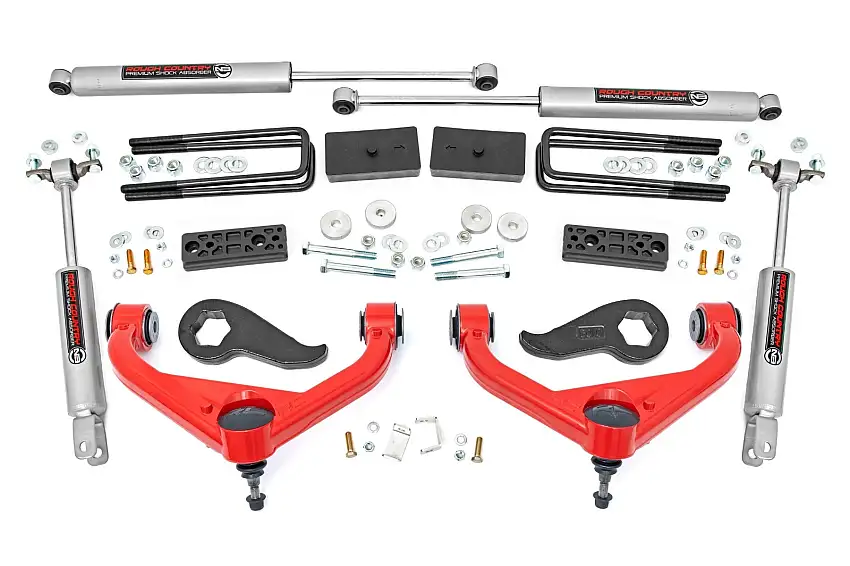 Fits Chevy Silverado & GMC Sierra 2500HD 2&4WD (2020-2024) 3" Lift Kit; 95830RED