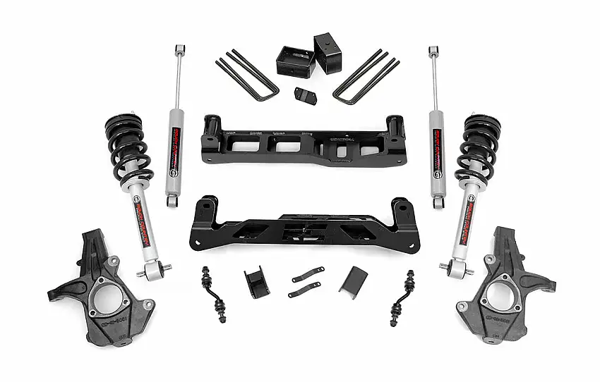 Fits Chevy/GMC 1500(14-18 & Classic) 5" Lift Kit Alu/Stamp Steel N3 Struts 24834