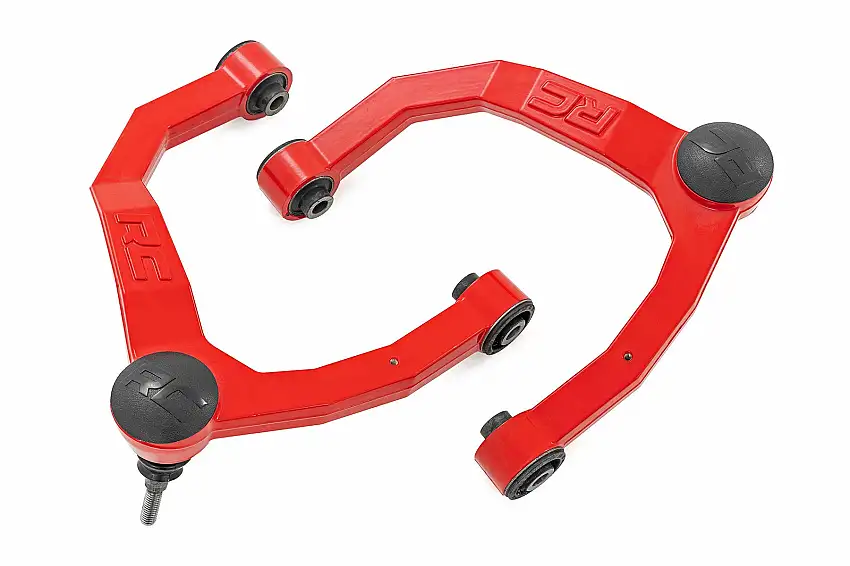 Fits Chevy/GMC 1500 (19-24) Red Forged Upper Control Arms; Red; 10018RED