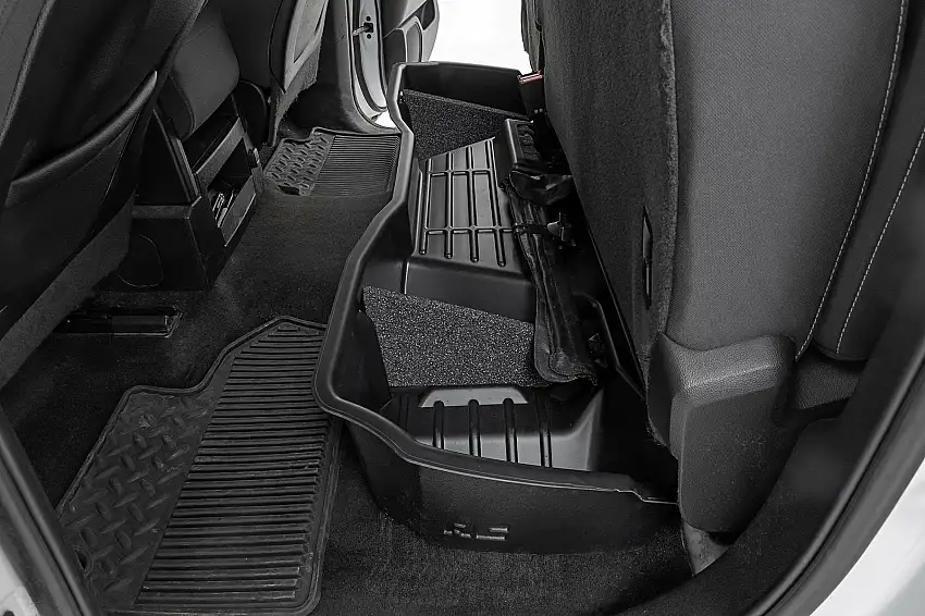 Fits Chevy/GMC 1500/2500HD/3500HD 2WD/4WD Under Seat Storage; Double Cab RC09041