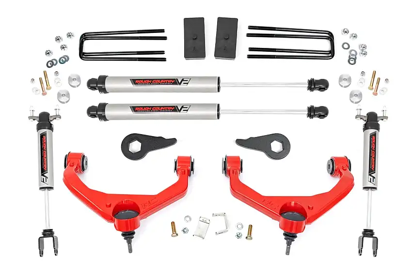 Fits Chevy/GMC 2500HD/3500HD (11-19) 3.5 Inch Knuckle Lift Kit; V2; 97570RED