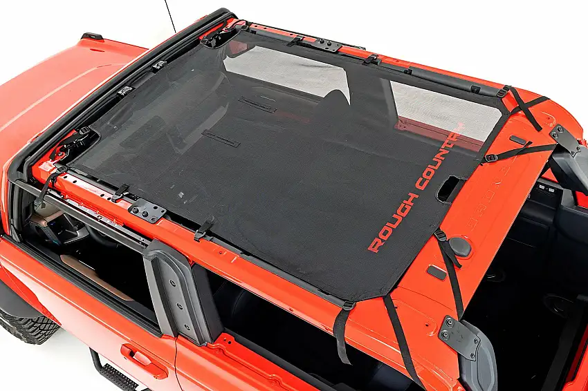 Fits Ford Bronco 4WD (2021-2024) Mesh Bikini Top Plus; Black; 85116