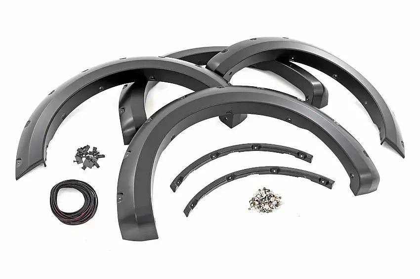 Fits Ford F-150 2&4WD (2021-2024) Pocket Fender Flares; Black; F-F20911B-RCGB