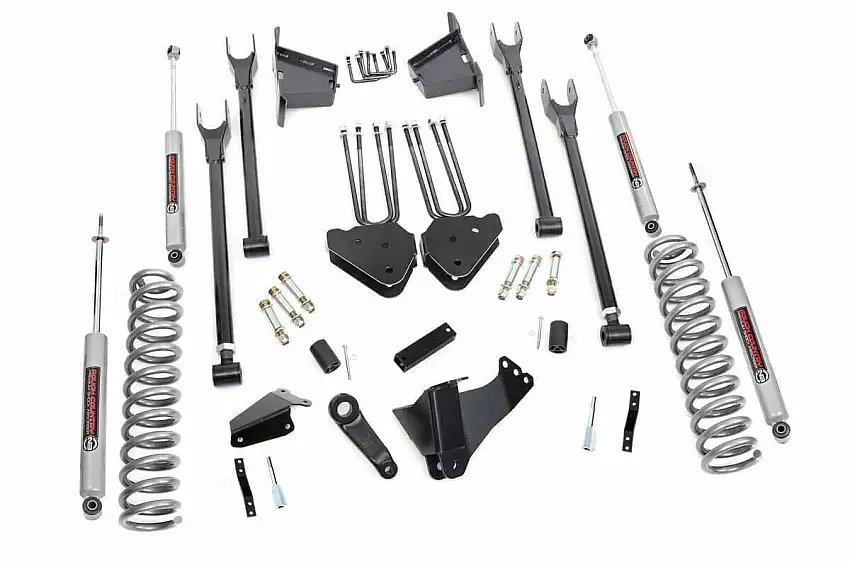 Fits Ford F-250/F-350 SD 4WD (05-07) 8" Lift Kit; 4 Link; RR Blocks; 591.2