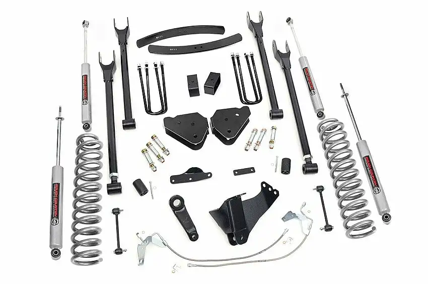 Fits Ford F-250/F-350 SD 4WD (08-10) 6" Lift Kit; Diesel; 4 Link; 584.2