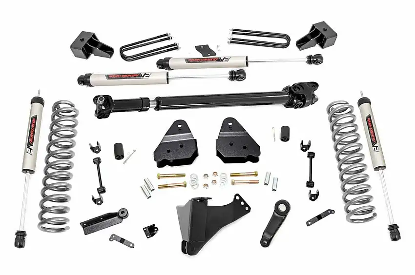 Fits Ford F-350 Super Duty 4WD (2017-2022) 4.5" Lift Kit; DRW; D/S; V2; 55971