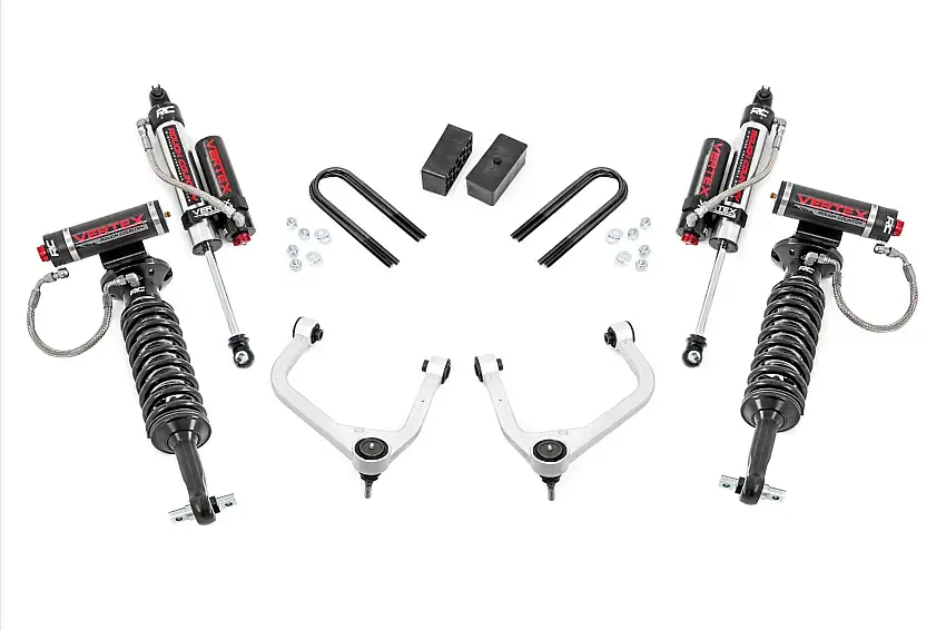 Fits GMC Sierra 1500 2&4WD (19-24) 3.5" Lift Kit; Mono Leaf Rear; Vertex; 28850