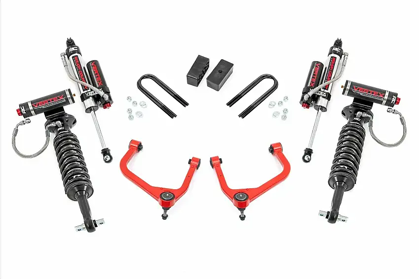 Fits GMC Sierra 1500 2&4WD (19-24) 3.5" Lift Kit Mono Leaf Rear Vertex 28850RED