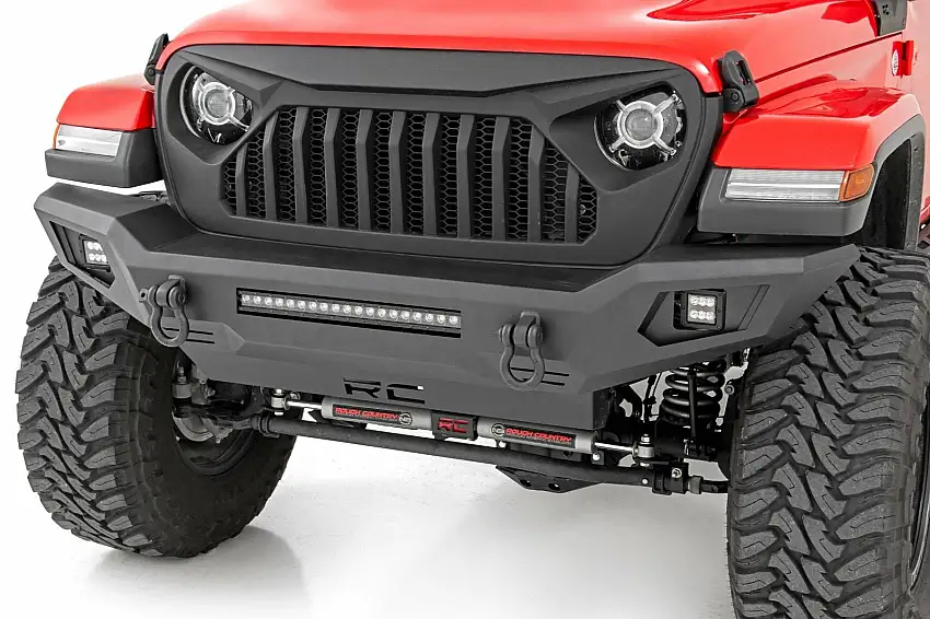 Fits Jeep Gladiator JT/Wrangler JK & JL 4WD Front Bumper; Skid Plate; 10635