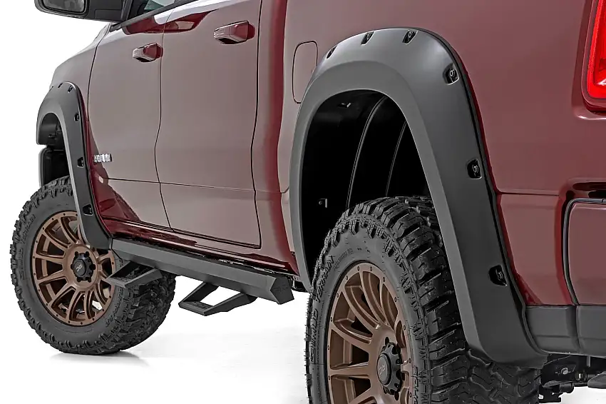 Fits Ram 1500 2&4WD (2025) Pocket Fender Flares; PSC Billet Silver F-D319205-PSC