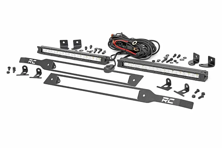 Fits Silverado 1500(19-22) LED Light Grille Mount 10" Chrome Slimline Pair 70818
