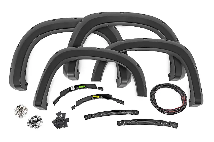 Fits Silverado 1500(2022-24) Pocket Fender Flares GB8 Mosaic Black F-C12211-GB8