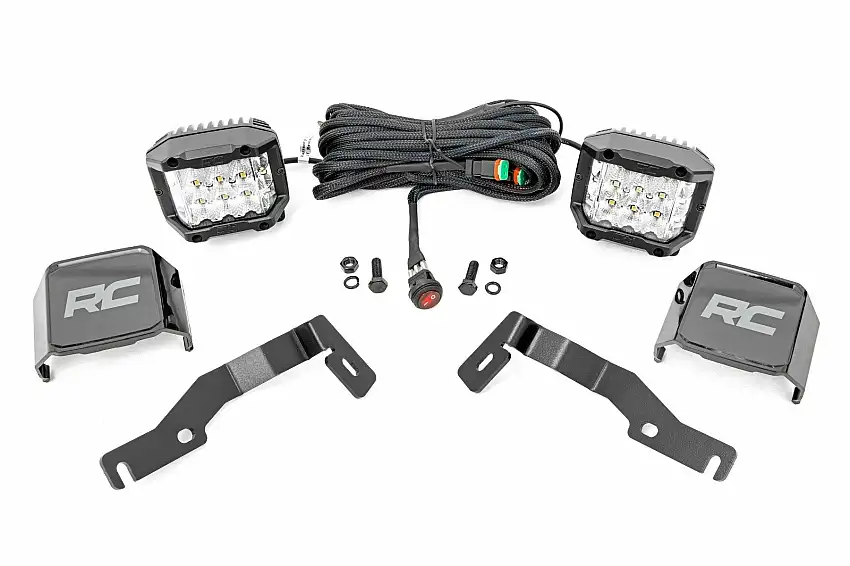 Fits Toyota Tacoma 2&4WD (2024) LED Light Kit; Ditch Mount; 3" OSRAM; Wide 72105