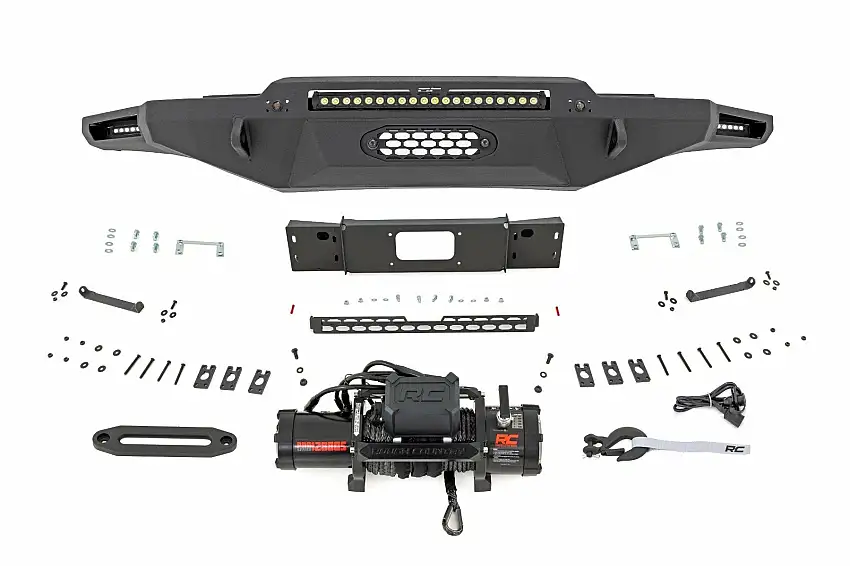 Fits Toyota Tundra 2WD/4WD (2022-24) Hybrid Front Bumper; 12000S; Blk LED; 72007