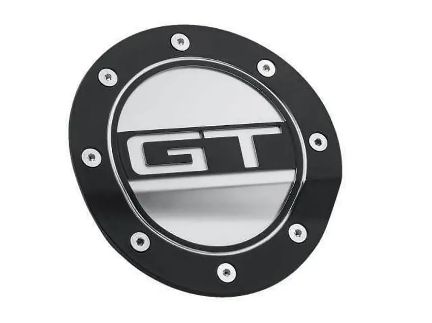 Fuel Door Black W/Silver Accents fits Ford Mustang 15-21 Drake -FR3Z-6640526-GB