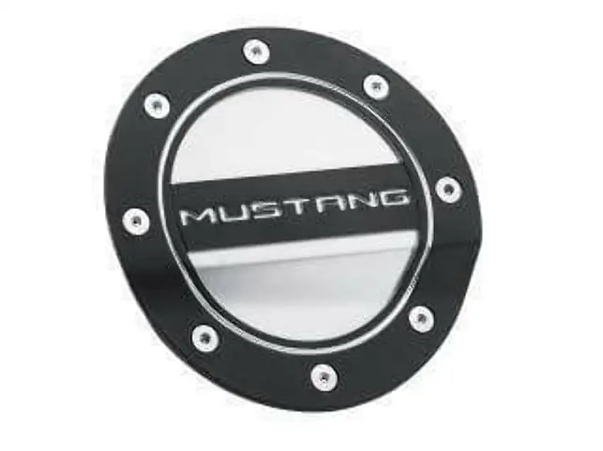 Fuel Door Blk&Silver Accent  fits Ford Mustang 15-19 Drake -FR3Z-6640526-MB