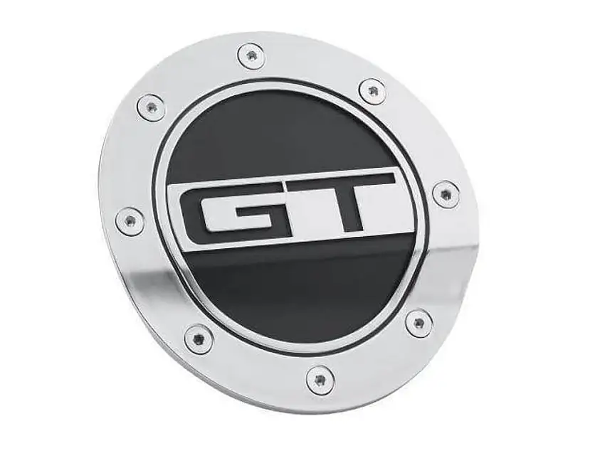 Fuel Door Silver/Black fits Ford Mustang 15-19 Drake Muscle Cars FR3Z-6640526-GS