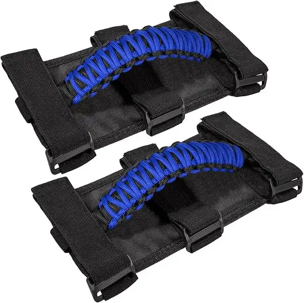 Roll Bar Grab Handles for Jeep Wrangler, Gladiator, and CJs-Blue OTC
