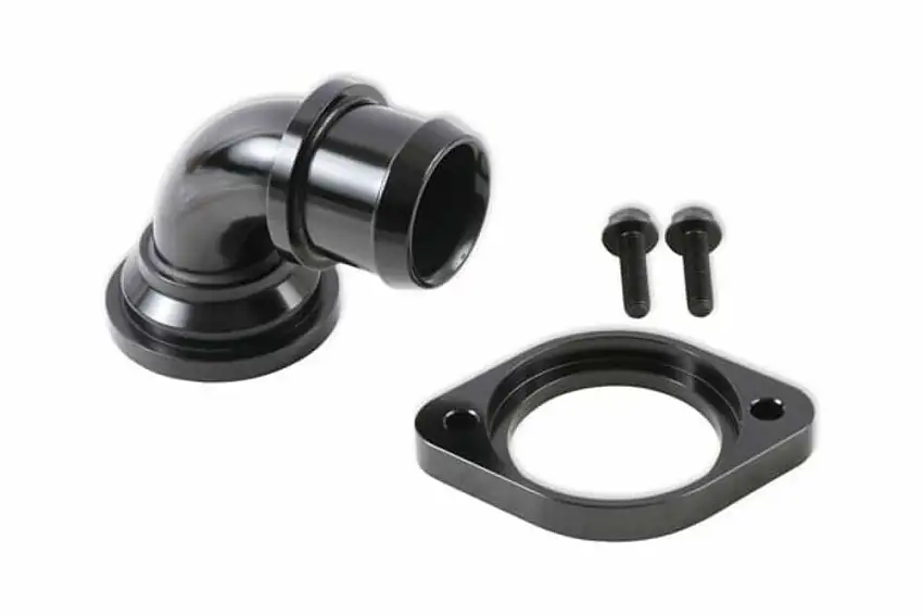 Holley Water Neck - Swivel 90 Degree Angle - Black - 97-341