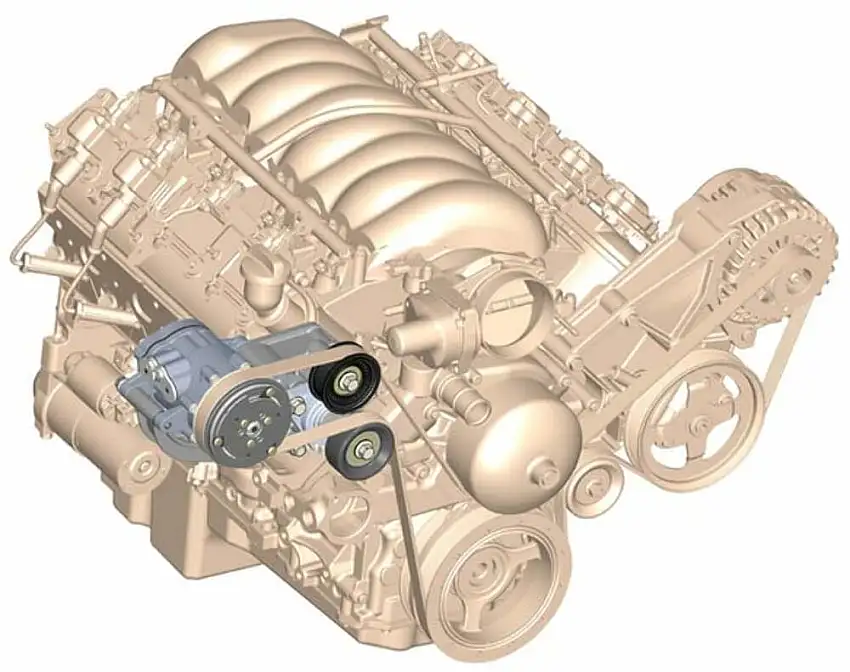 LS A/C Acc Drive Kit Include SD7 A/C Compres Tensioner & Pulley Polished 20-142P