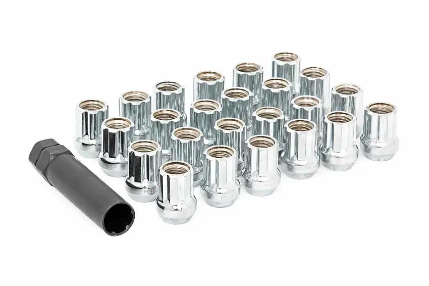 Lug Nut Set; M12x1.25; 24 Qty; Chrome; Open End 1212524CHOE