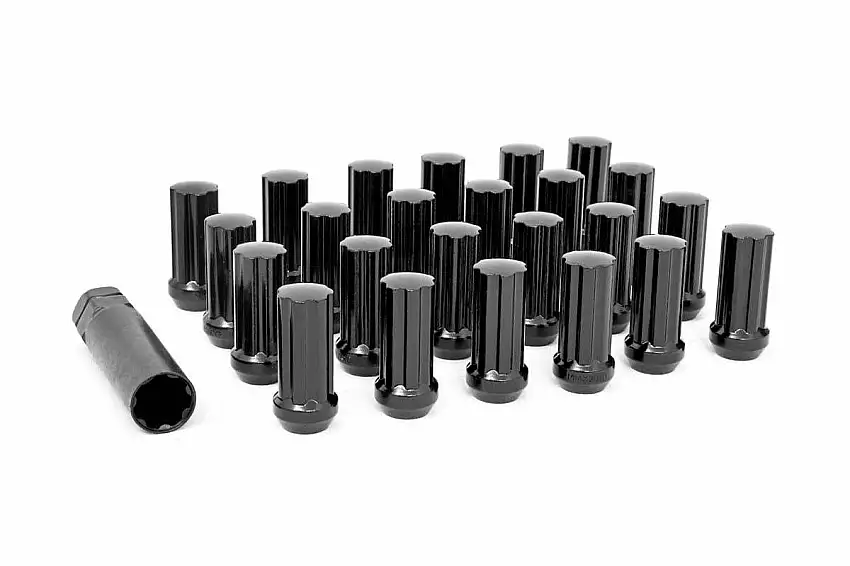 M14 x 2.0 Lug Nut Set of 24; Black 142024BLK