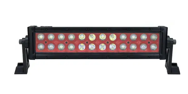 13.5 Inch LED Light Bar Dual Row 72 Watt Combo Red Reflector Ultra Color Series - QUU591 - Quake LED