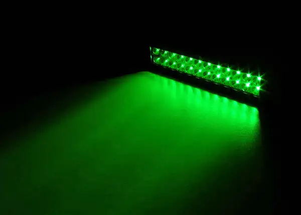 14 Inch LED Light Bar Dual Row 72 Watt Combo White/Green Magma Series - QUDG396 - Quake LED