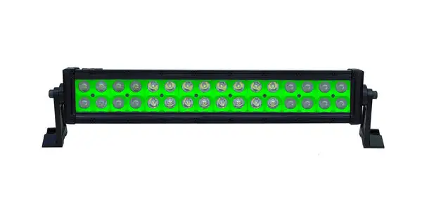 23 Inch LED Light Bar Dual Row 120 Watt Green Reflector Combo Ultra Color Series - QUU583 - Quake LED