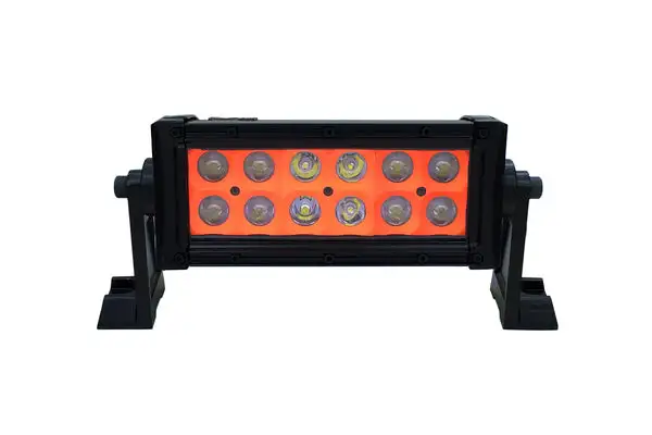 8 Inch LED Light Bar Dual Row 36 Watt Combo Orange Reflector Ultra Color Series - QUU613 - Quake LED