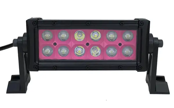 8 Inch LED Light Bar Dual Row 36 Watt Combo Pink Reflector Ultra Color Series - QUU585 - Quake LED