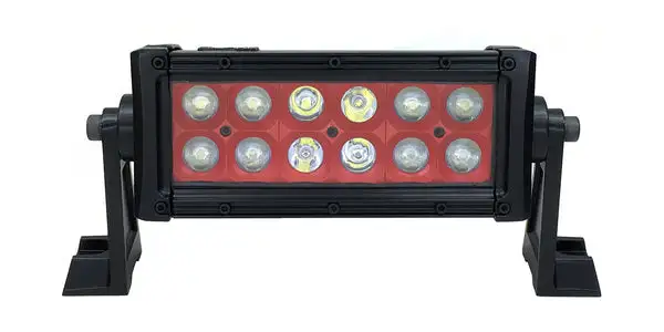 8 Inch LED Light Bar Dual Row 36 Watt Combo Red Reflector Ultra Color Series - QUU592 - Quake LED