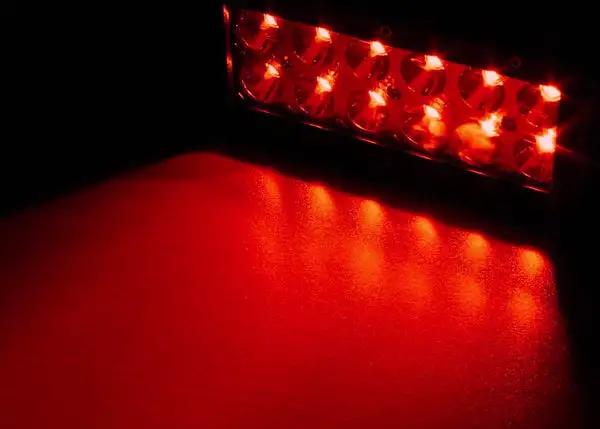 8 Inch LED Light Bar Dual Row 36 Watt Combo White/Red Magma Series - QUDR007 - Quake LED