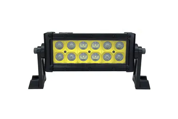 8 Inch LED Light Bar Dual Row 36 Watt Combo Yellow Reflector Ultra Color Series - QUU606 - Quake LED