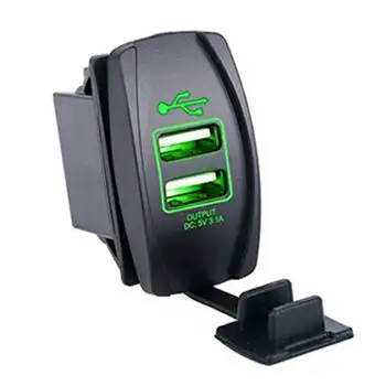 Illuminated USB Ports - 2 Pin Green - QRS705 - Quake LED