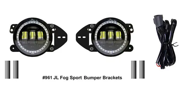 Jeep Wrangler JL/Gladiator 4 Inch Fog Lights w/ White DRL Halo/Amber Turn Signal - QTE961 - Quake LED
