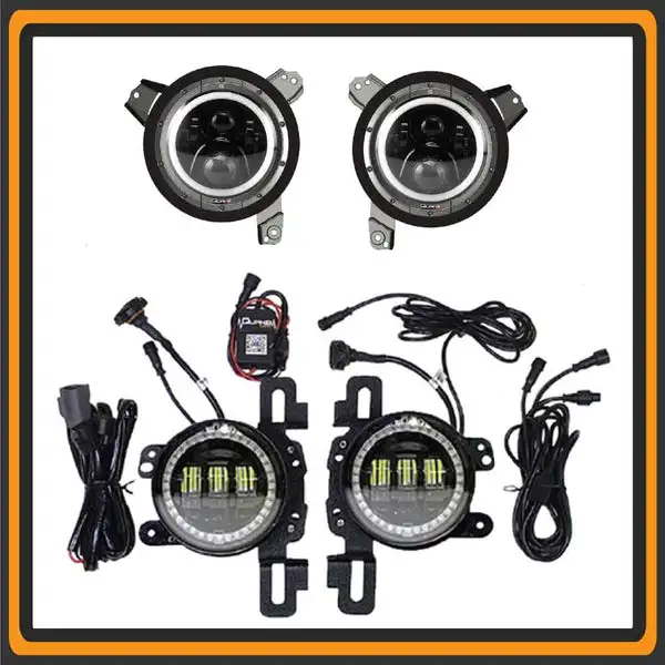 Jeep Wrangler JL/Gladiator 9 Inch HD Headlights 4 Inch HD Fog Lights - QTE915 - Quake LED
