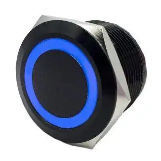 Momentary Flush Mount Switches 5 Pin 5 Amp Black/Blue - QRS727 - Quake LED
