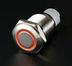 On/Off Flush Mount Switches 5 Pin 5 Amp Chrome/Amber - QRS721 - Quake LED
