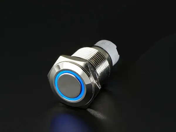 On/Off Flush Mount Switches 5 Pin 5 Amp Chrome/Blue - QRS722 - Quake LED