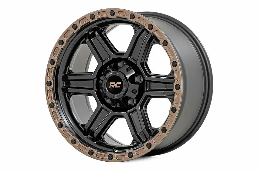 Rough Country 79 Series Wheel Black w/Bronze Ring 18x9 5x5.0 0mm 79180918