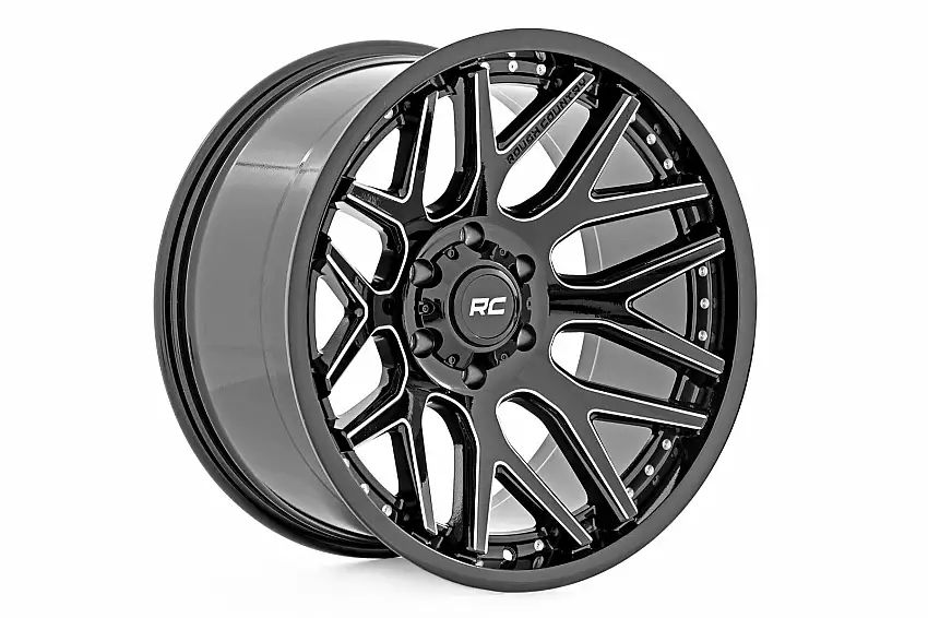Rough Country 95 Series Wheel Machined One-Piece Black 20x10 5x5 -19mm 95201018M