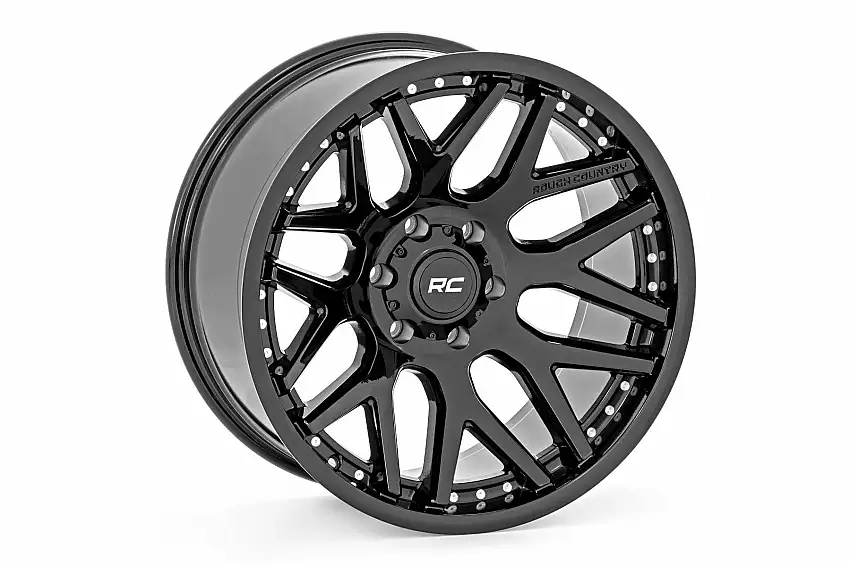 Rough Country 95 Series Wheel; One-Piece; Black; 20x10; 6x135; -19mm 95201017