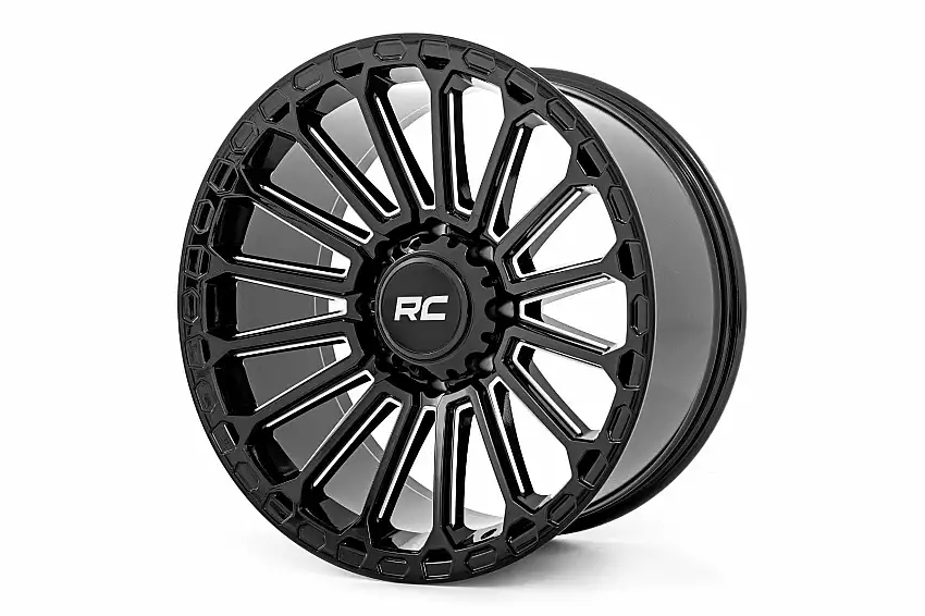 Rough Country 97 Series Wheel; One-Piece; Black; 17x8.5; 6x5.5; -12mm 97170912