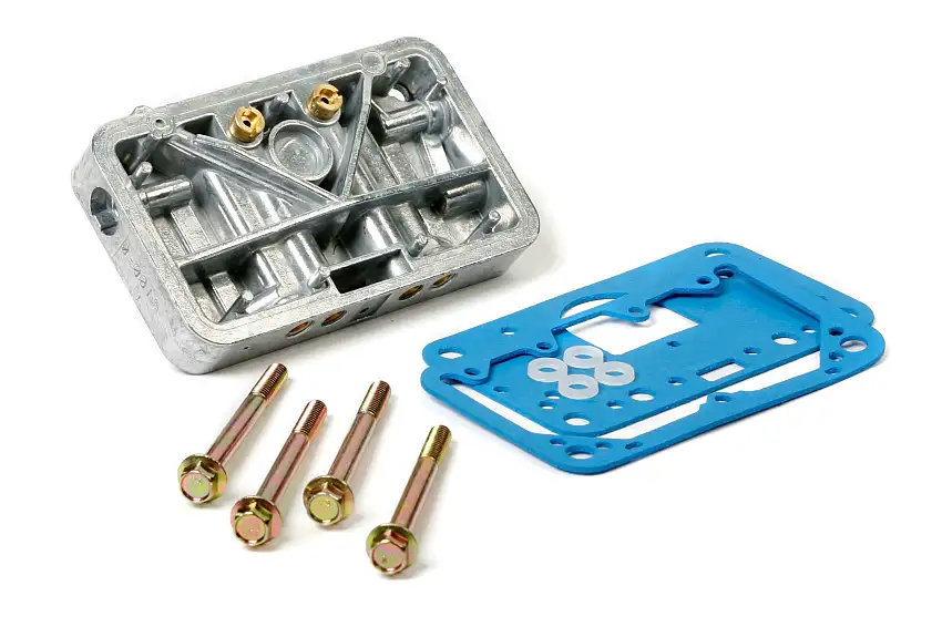 Secondary Metering Block Conversion Kit - Shiny Aluminum - 34-13SA