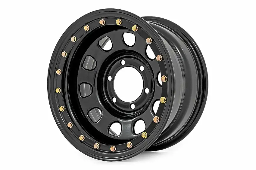 Steel Simulated Bead Lock Wheel; Black; 17x9; 5x5; 3.30 Bore; -12 RC51-7873SL