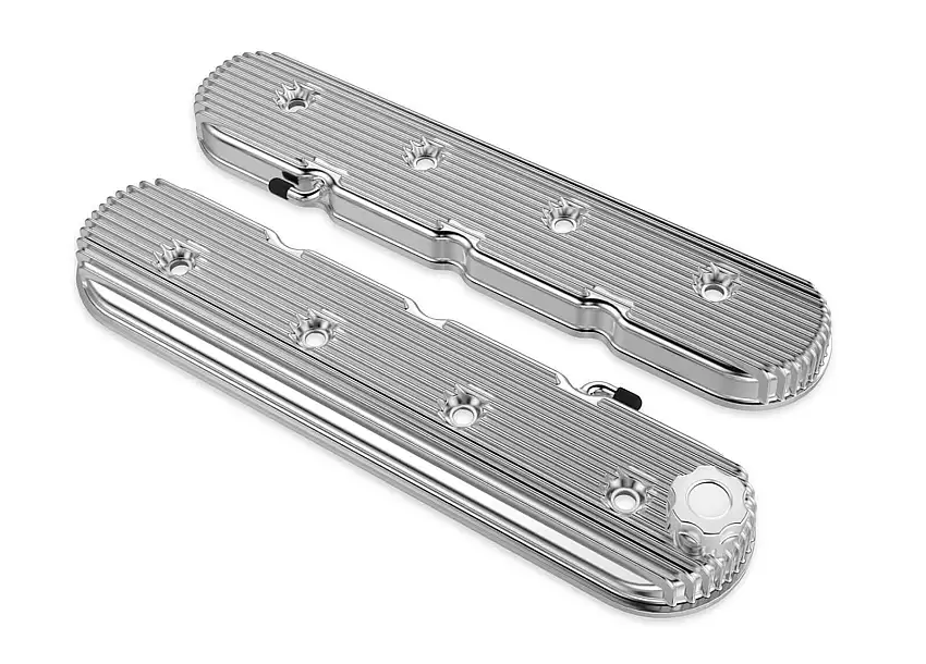 Vintage Series Finned LS Valve Covers, Standard Height - Polished - 241-131