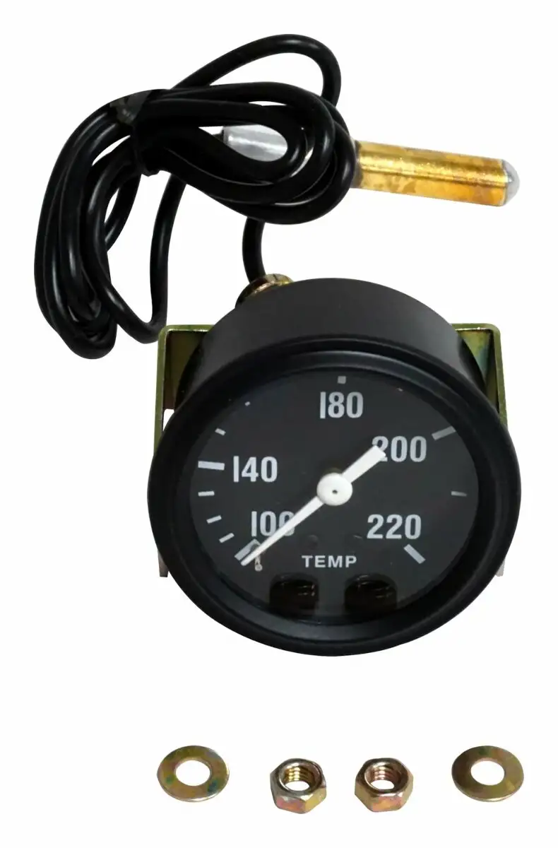 Vintage - Steel Black Temperature Gauge - 640762